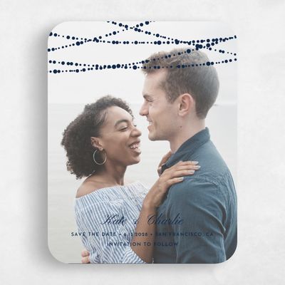 Blue Rounded Wedding Save the Date - Moonlight Edge
