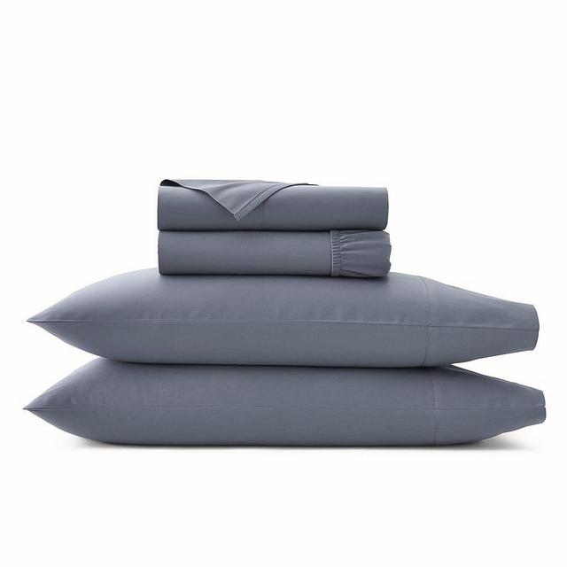 BOLL & BRANCH Signature Hemmed Sheet Set – Luxury 100% Organic Cotton – 1 Flat Sheet, 1 Fitted Sheet and 2 Pillowcases with 7” Hemline – Buttery Soft and Breathable, Mineral, Queen