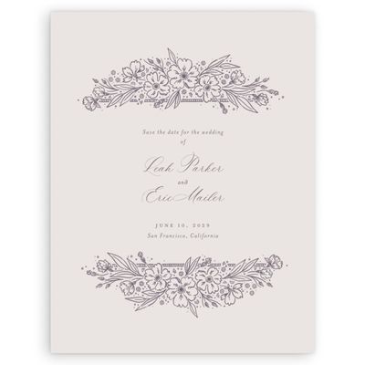 Dusty Purple Wedding Digital Save the Date - Yolande Portrait