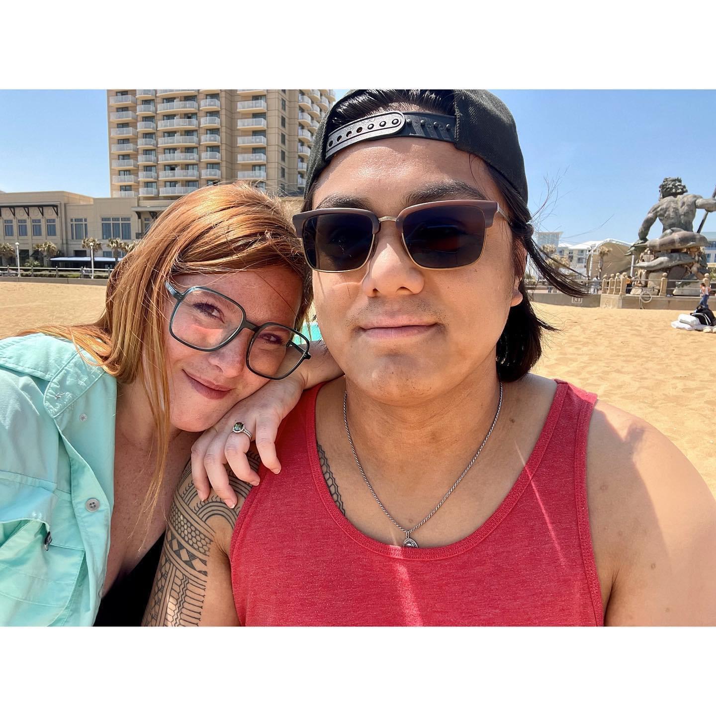My first visit to Virginia Beach, with jay avoiding the ocean water. June, 2022