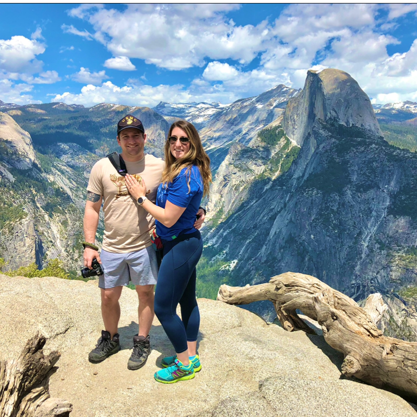 Day after Shan said YES at Glacier Point in Yosemite NP