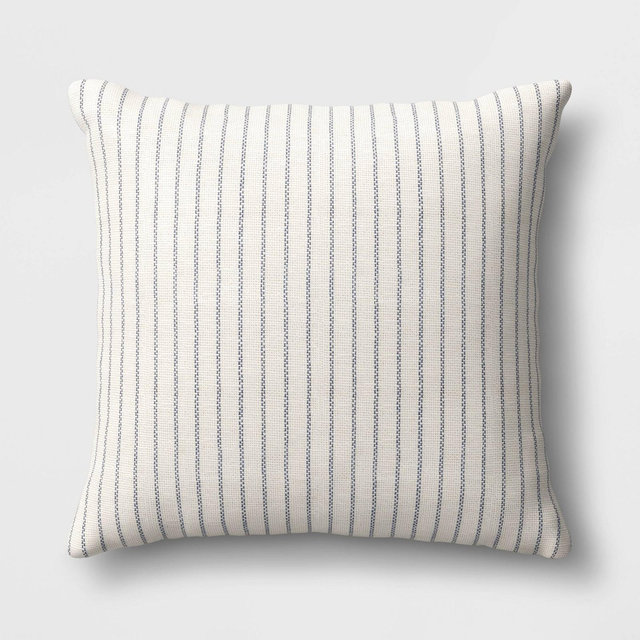 Square Striped Throw Pillow Blue/Cream - Threshold™