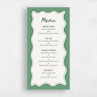 Hunter, Green Wedding Menu - Brielle