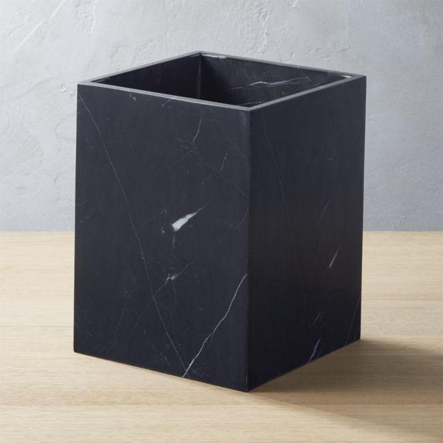 Nexus Black Marble Wastebasket