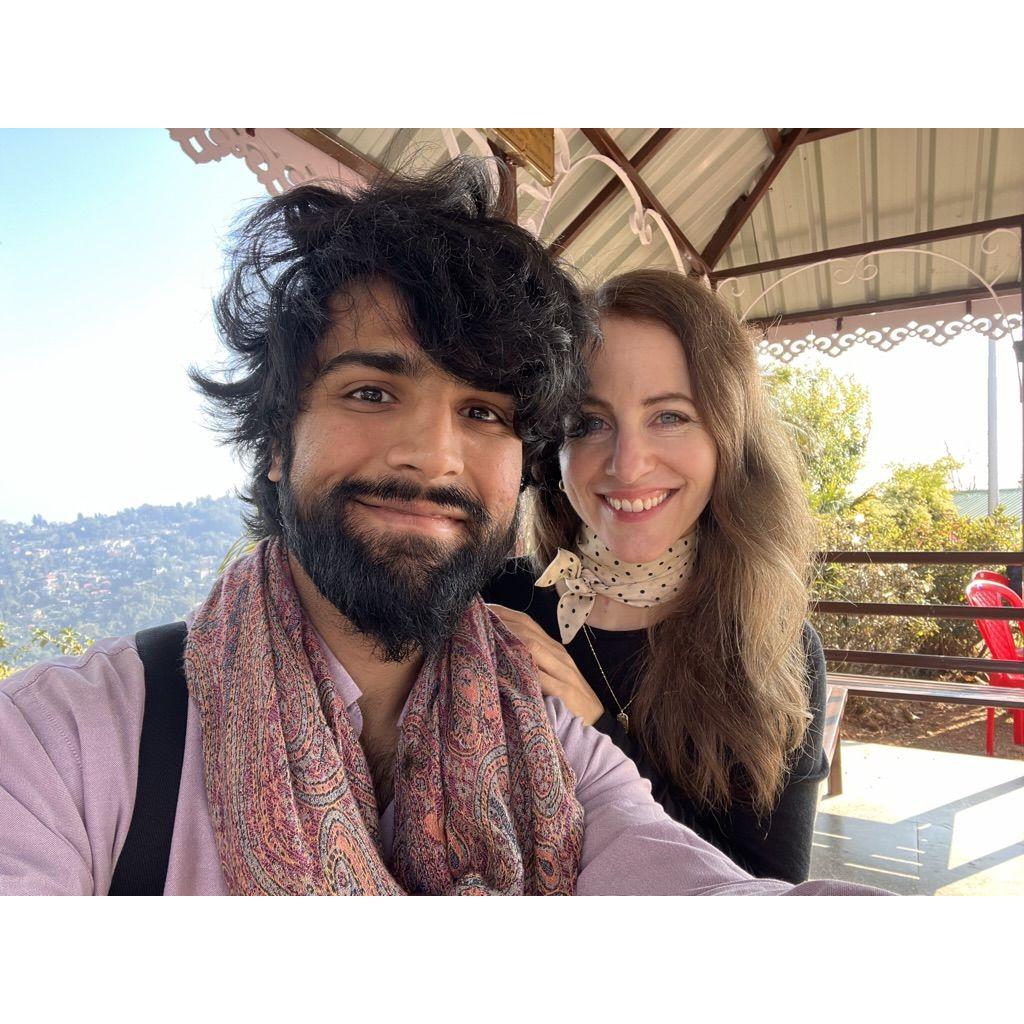 Christmas Eve in Kalimpong, India, where we travelled soon after our engagement