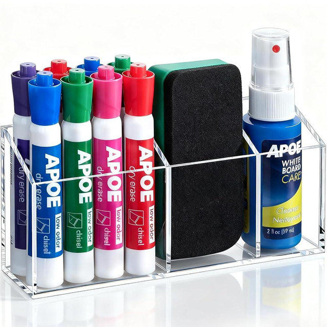 Banafich Magnetic Pen Holder for Whiteboard Refrigerator, Acrylic Magnet Dry Erase Marker Holder Cup for Fridge, Pencil Holder for Classroom Teacher Supplies, Locker Organzier, Office Desk Accessories
