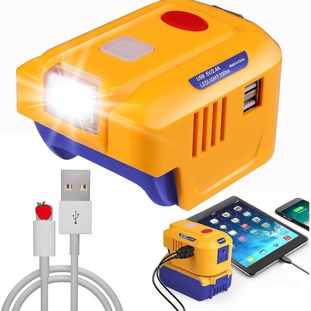 for DeWalt Power Inverter, 150Watt Newly Portable Inverter Generator with 15CM USB Cable, DC 18V to AC 110~120V with AC Outlets, Modified Sine Wave Power Inverter, with Dual USB & LED Light