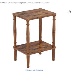 LUCKNOCK Small Side Table for Small Spaces, Vintage End Table, Narrow Couch Side Table with Storage, Skinny Nightstand Bedside Table for Bedroom, Living Room, Farmhouse, No-Tool Assembly, Rustic Brown