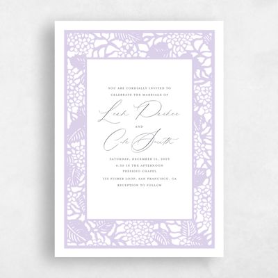 Lavender, Purple Wedding Invitation - Stelo Portrait
