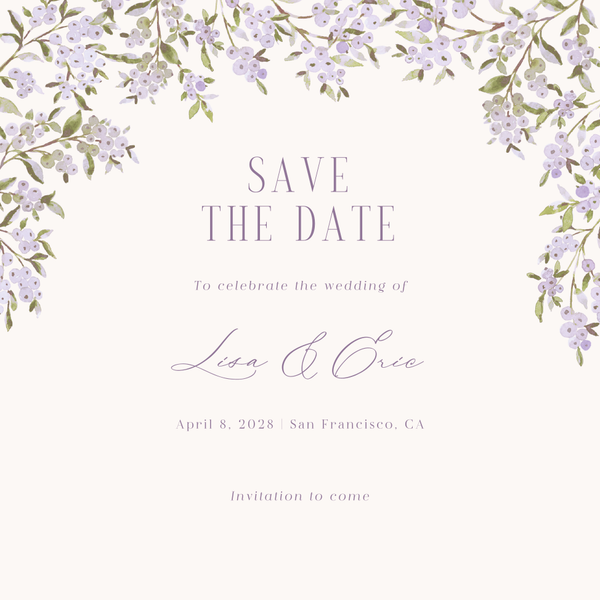 Allegra Square | Dark Lilac | Zola Save The Dates