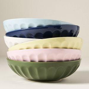 The Latte Stoneware Pasta Bowls, Assorted Set of 6: Amelie Edition
