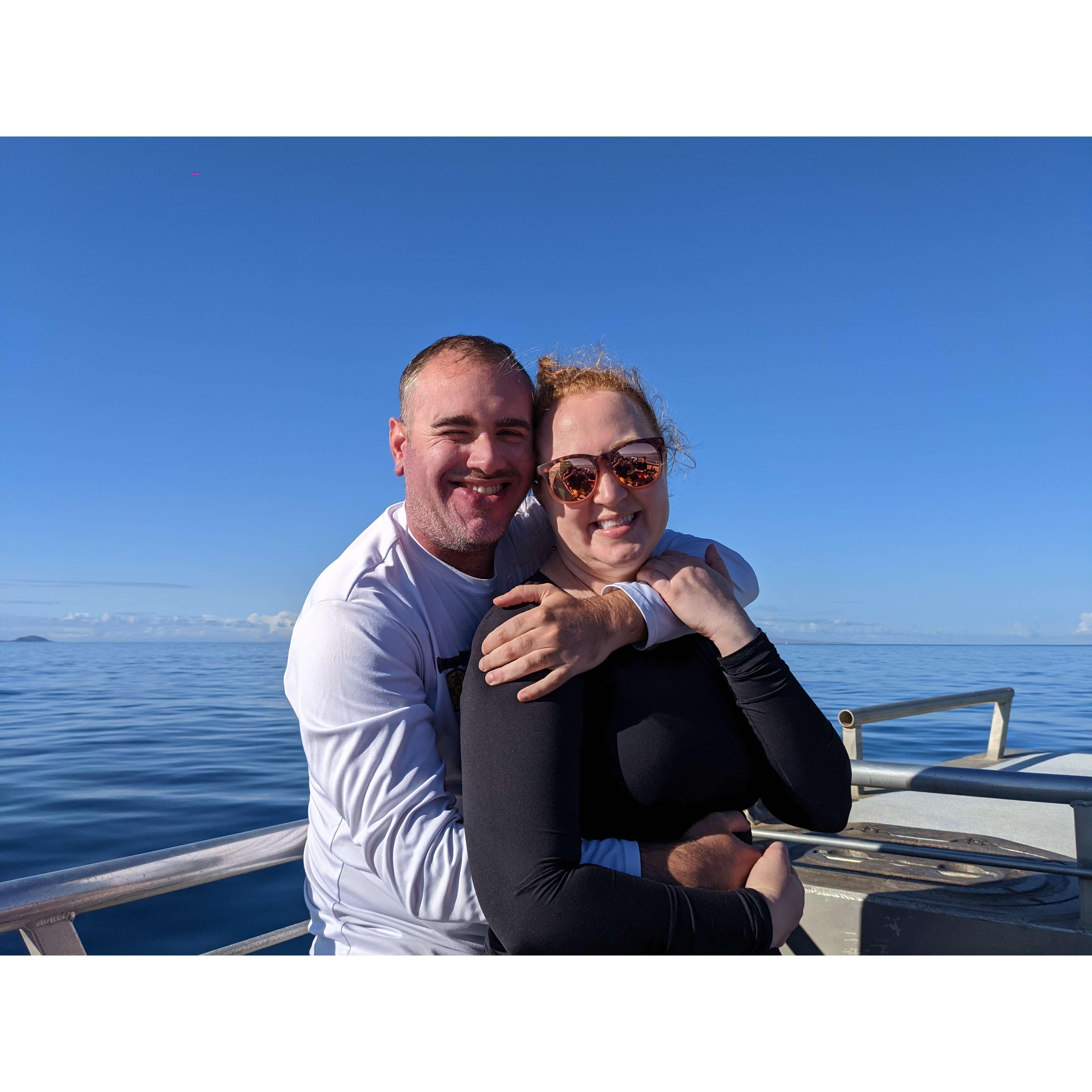 Getting ready for some snorkeling at Molokini Crater, Maui, Hawaii