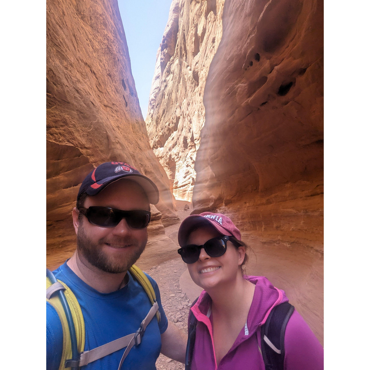Pressing forward through the slot canyons.