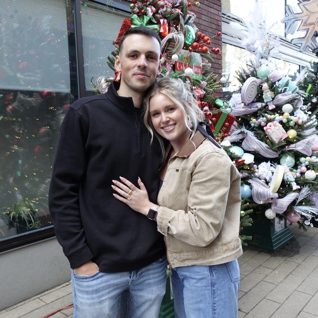 When Gavin proposed to Kyley in Downtown Charleston the day before Thanksgiving surrounded by family and friends