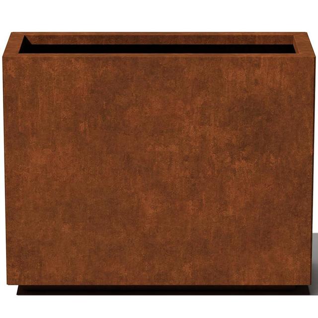 Veradek Corten Steel Series Span Planter - Tall Rectangular Metal Planter for Outdoor Porch/Patio | Naturally Rusting Steel for All-Weather Use | Modern Rustic Décor for Tall Plants, Flowers, Trees