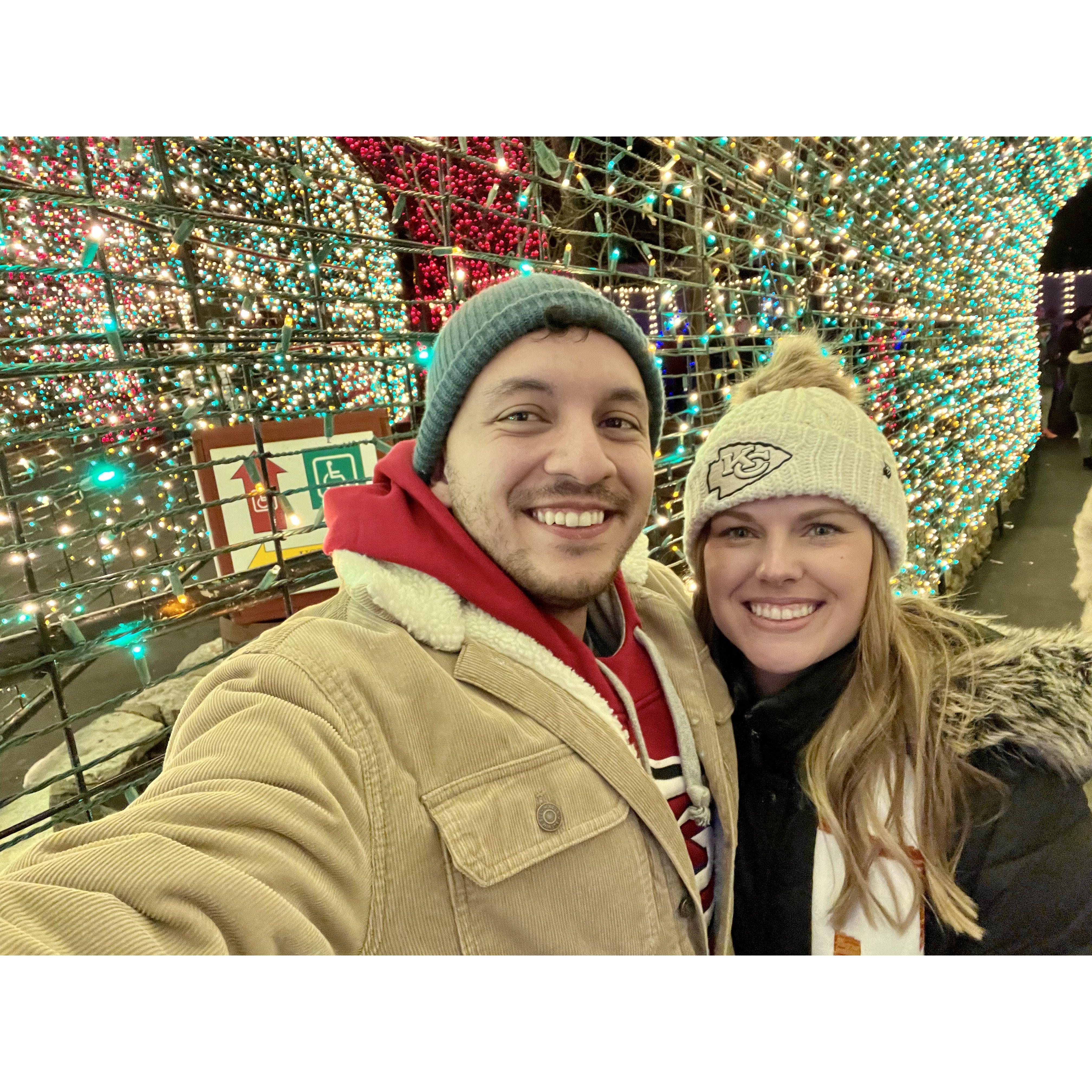 Our first Christmas together at Silver Dollar City!