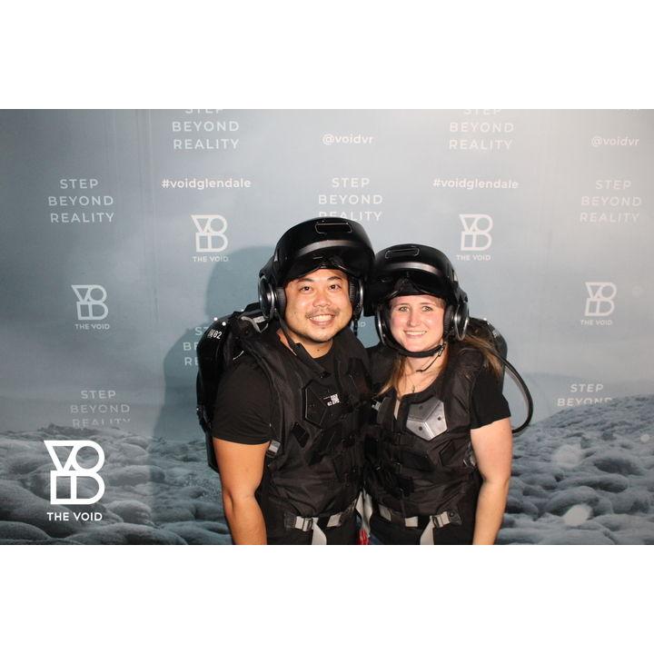 Our first date. Marvel virtual reality fighting bad guys