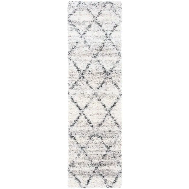 Fontana Shag 800 FNT886 Power Loomed Indoor Accent Rug - Grey/Ivory - 2'3"x4' - Safavieh