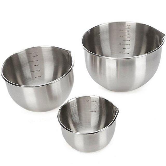Southern Living Kitchen Solution Collection 3-Piece Stainless Steel Measuring/Mixing Bowls