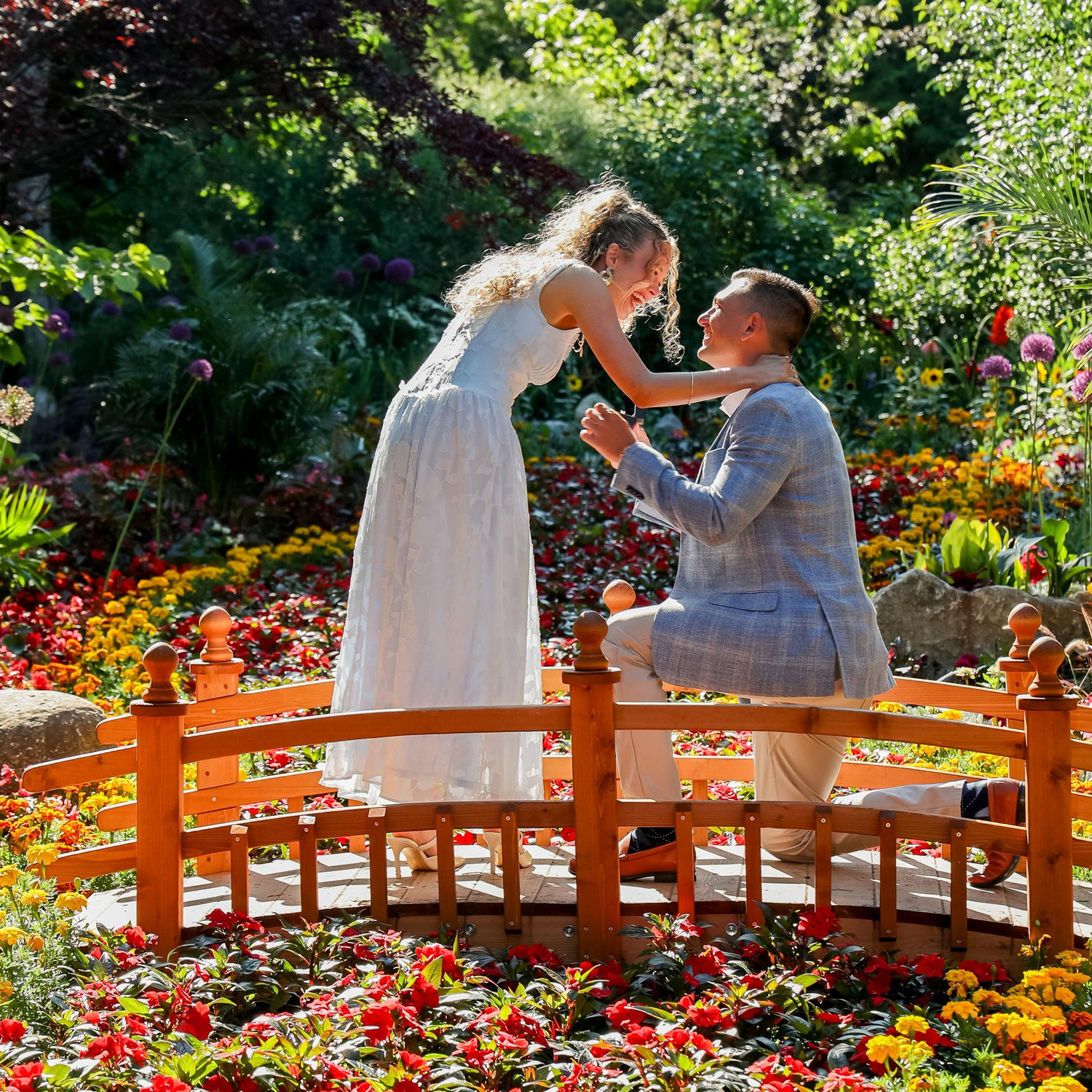 Zack proposed in the Secret Gardens at The Grand Hotel.