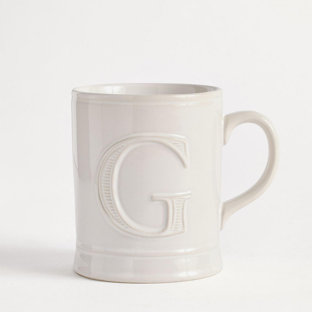 Embossed Alphabet Mug - G