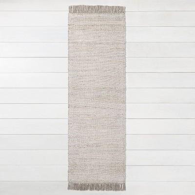 2'x4"x7' Runner Gray Jute with Fringe - Hearth & Hand&#8482; with Magnolia