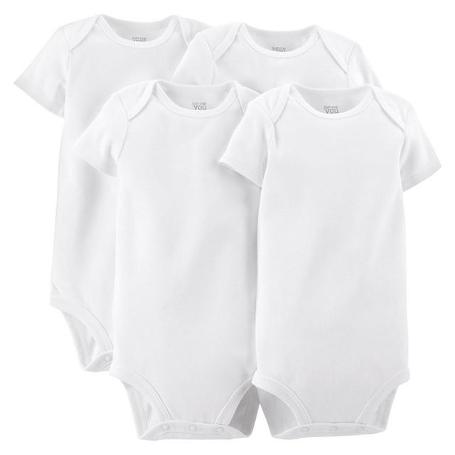 Just One You by Carter's Unisex Baby 4 Pack Short-sleeve Bodysuit - White (12 Months)