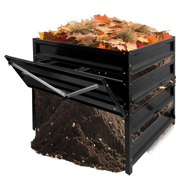 Compost Bin Outdoor - 170 Gallon Metal Wire Mesh Compost Bins with Rust-Proof Coating, Compost Bin for Yard Waste, Leaves & Kitchen Scraps, 31.5(L)*31.5(W)*39.4(H) inch