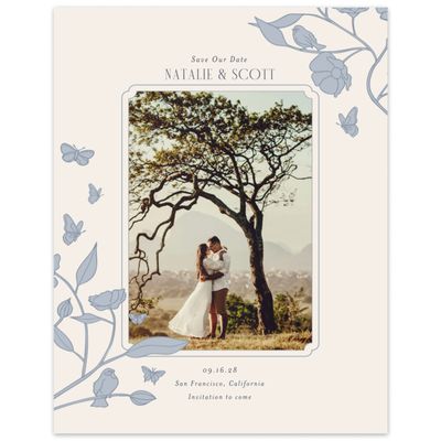 Blue Greenery Wedding Digital Save the Date - Isabeau Photo