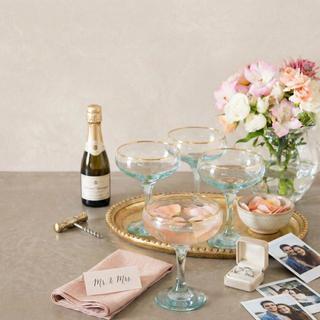 Rainbow Coupe Champagne Glass, Set of 4