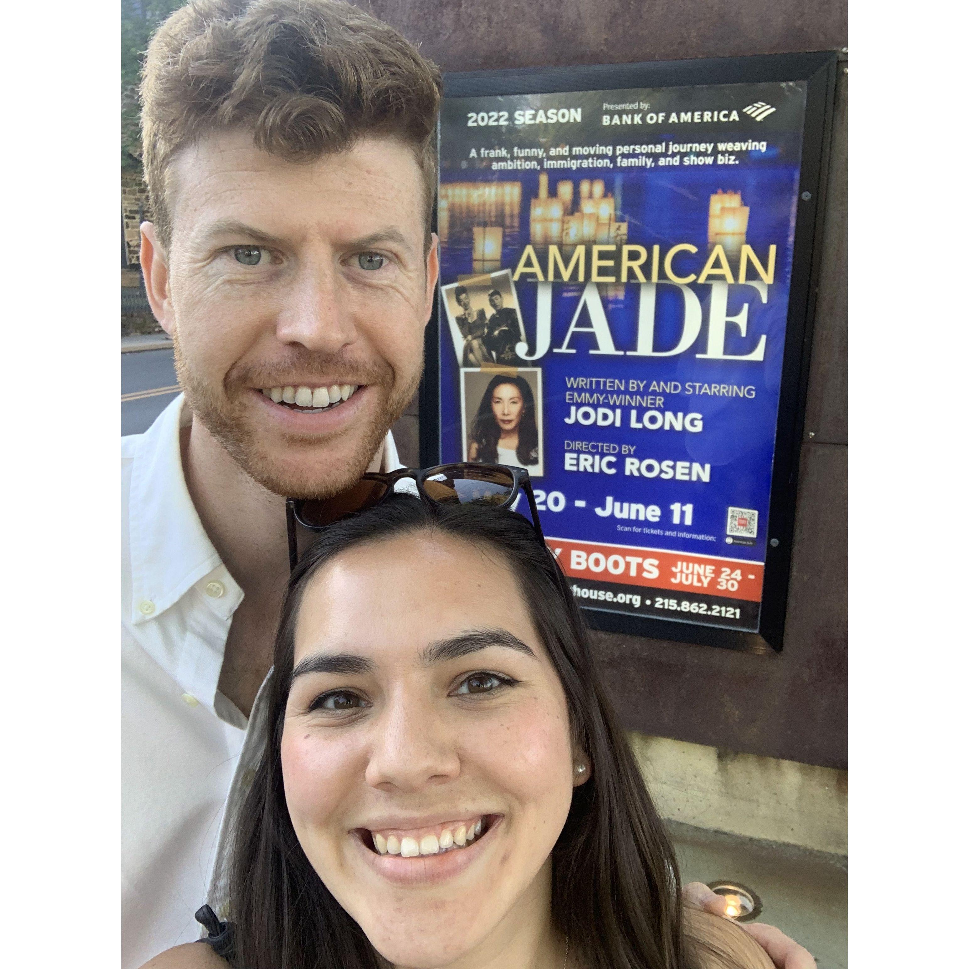 Seeing Jodi live at Bucks County Playhouse to celebrate one year together