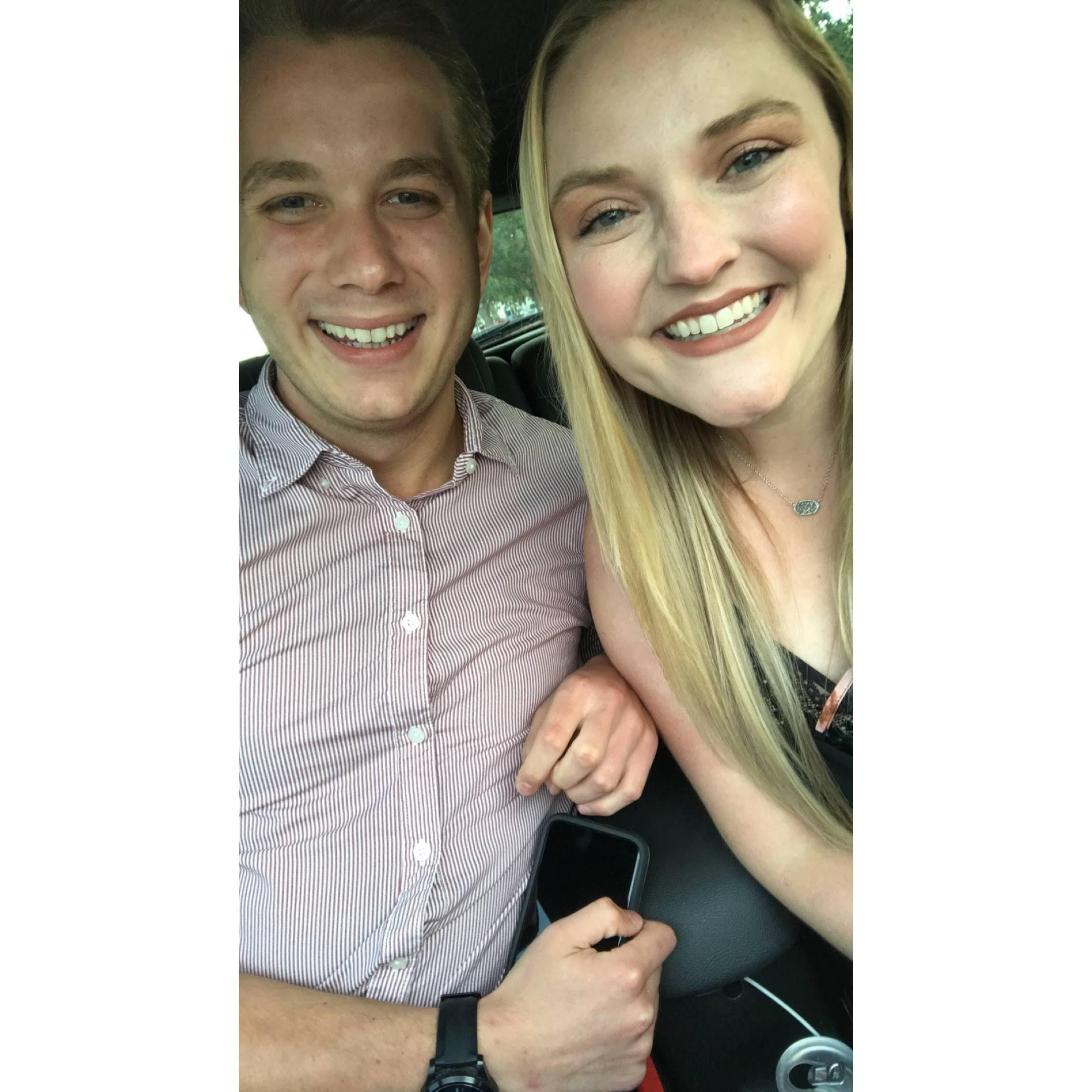 Our first selfie together before our first date...June 2019