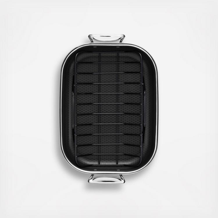 HexClad Hybrid Cookware, Small Roasting Pan with Rack | Zola