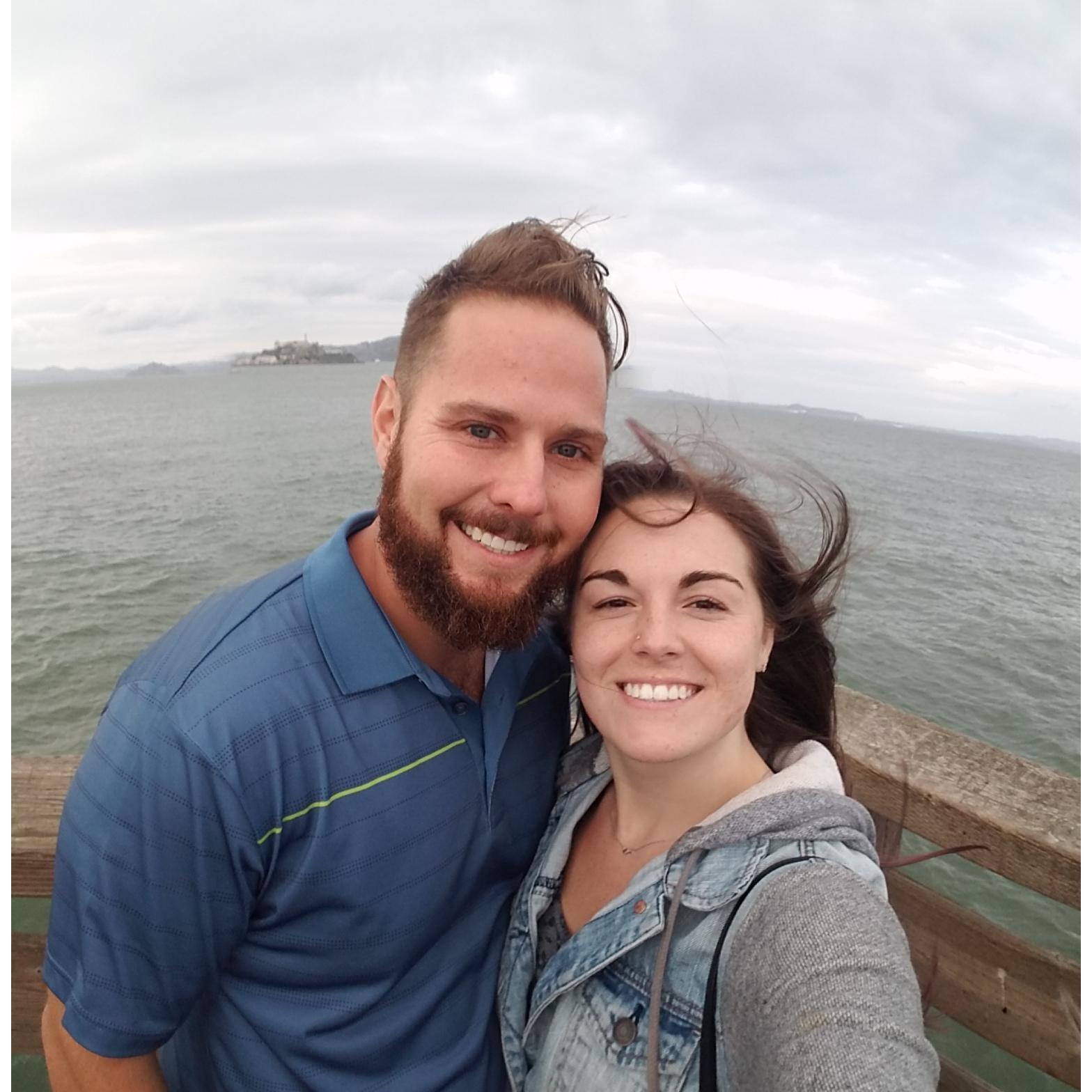 California in front of Alcatraz