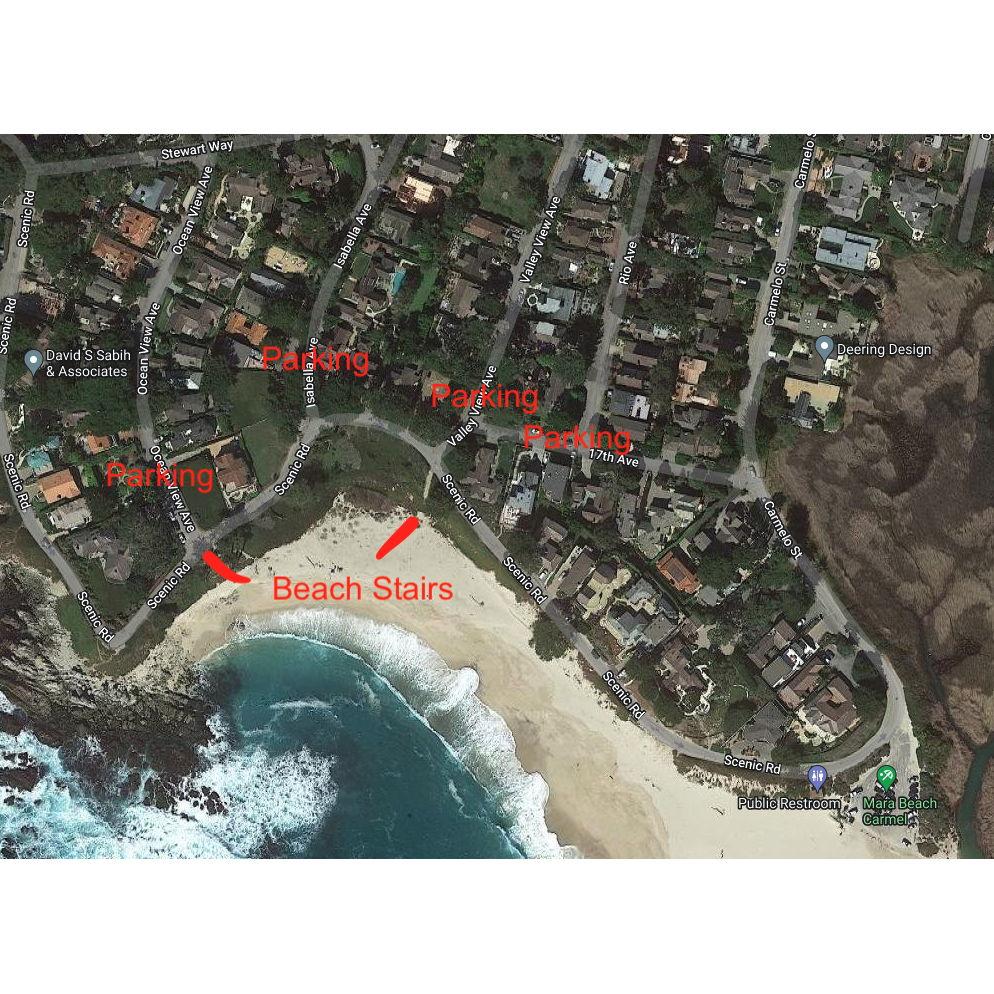 Stewart's Cove location and parking