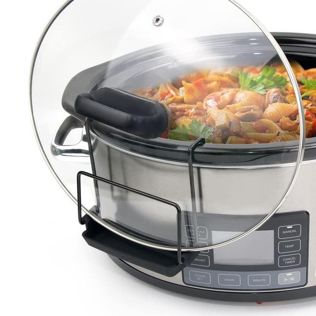 Slow Cooker Lid Holder Universal Pot Lids Storage Organizer, Fits Most Slow Cookers (Black, 2 Pack)