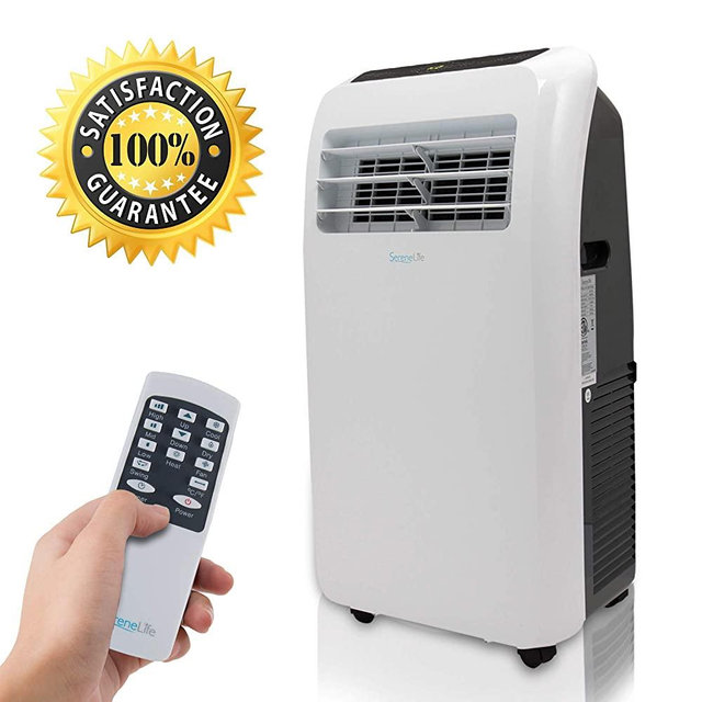SereneLife SLACHT128 12,000 BTU + 12,000 BTU Heater Portable 4-in-1 Air Conditioner for Rooms Up to 450 Sq. Ft