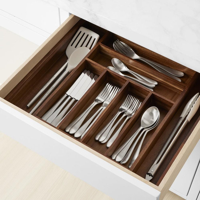 Hold Everything Expandable In-drawer Organizer, Dark Wood, Large