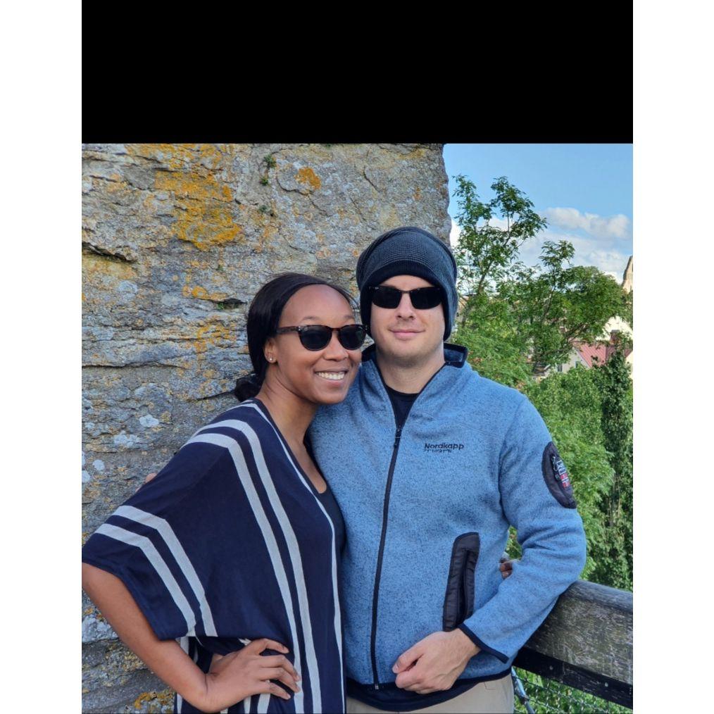 Posing near an old castle on Gotland.