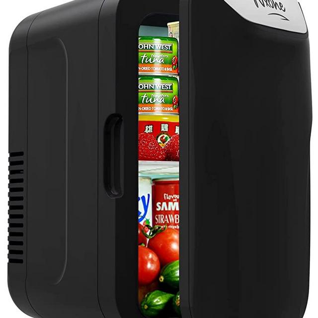 NXONE Mini Fridge,6 Liter/8 Can AC/DC Small Refrigerator,Portable Thermometric Cooler and Warmer Freezer Skincare fridge for Foods,Beverage,Medications, Home,Bedroom,Dorm,Office and Car Black