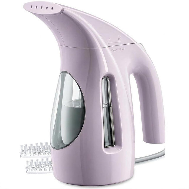 HiLIFE Steamer for Clothes, Portable Handheld Design, 240ml Big Capacity, 700W, Strong Penetrating Steam, Removes Wrinkle, for Home, Office(ONLY FOR 120V) (Pale Lilac)