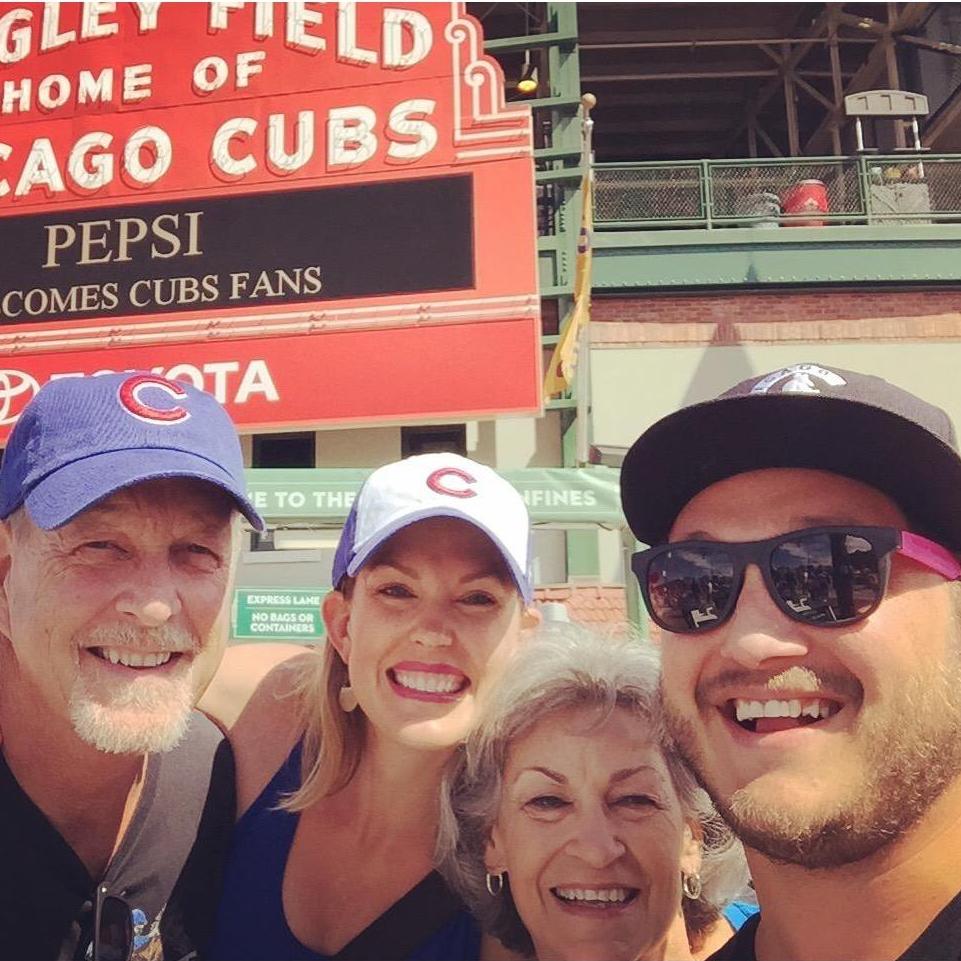 Cubs game at Wrigley with Erin's parents!