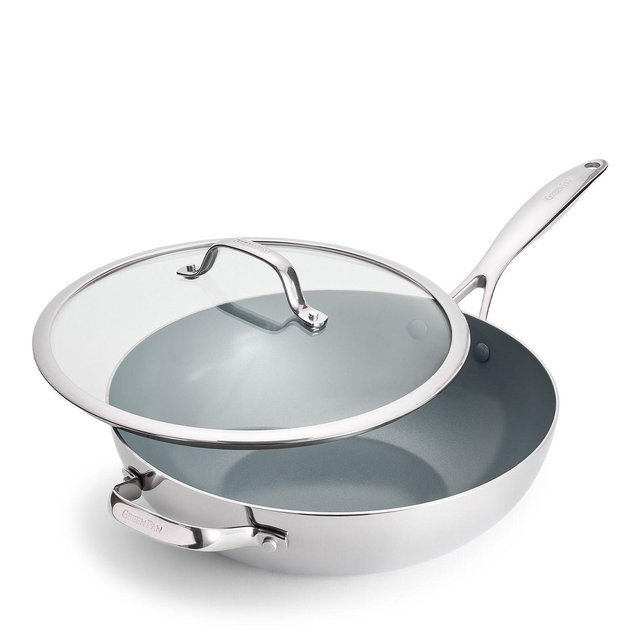 GreenPan Valencia Pro Stainless Steel 12" Covered Wok