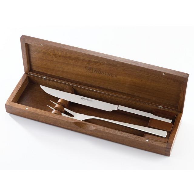 Sur La Table Wüsthof 2-Piece Stainless Steel Carving Set in Walnut Box