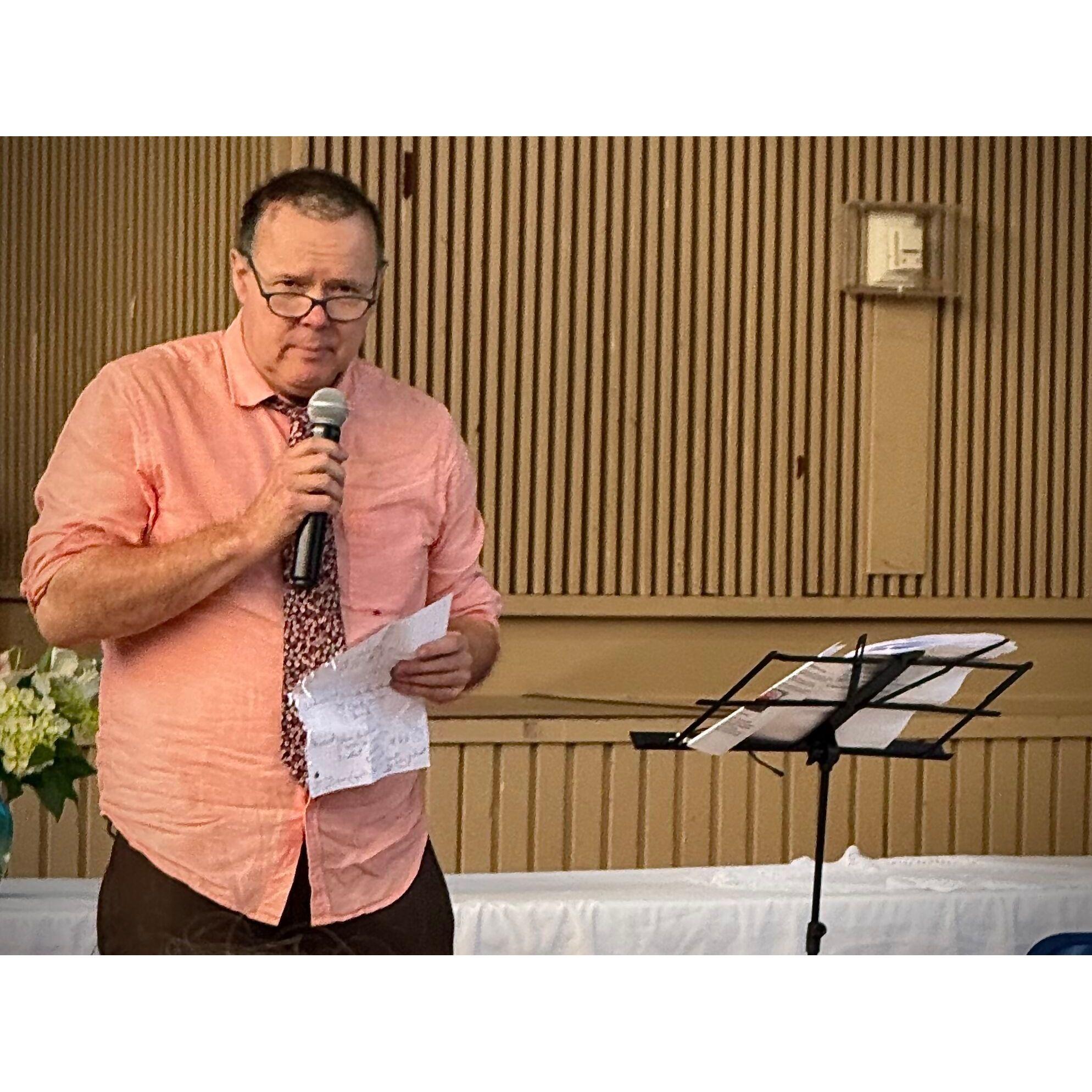 Andrew's humour - toast for the bride.