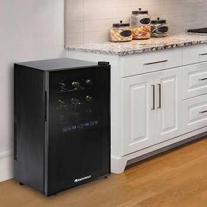 Wine Enthusiast Silent 18-Bottle Dual Zone Touchscreen Wine Cooler ETL Approved