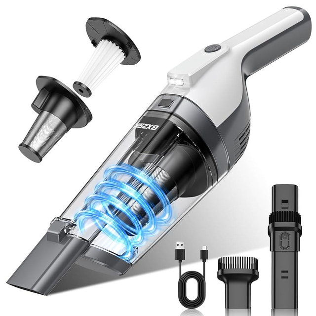Handheld Vacuum Cordless, 15000PA Powerful Suction Hand Held Vacuum Cleaner, Car Vacuum Portable Cordless with Large-Capacity Dust Bin & LED Light, High Power Dust Busters for Home, Car, Office, Pet
