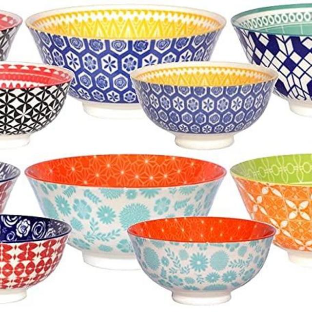 Annovero Dessert And Cereal Bowl Bundle - Includes Six 6.25" Cereal Bowls and Six 4.75" Dessert Bowls