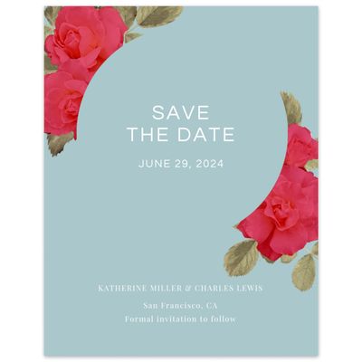 Soft Teal, Blue Wedding Digital Save the Date - Woads Corner