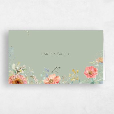 Laurel Green Wedding Place Card - Aurelia